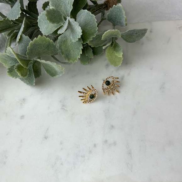 The Berti - Jeweled Eye Earrings - Picture 5 of 5